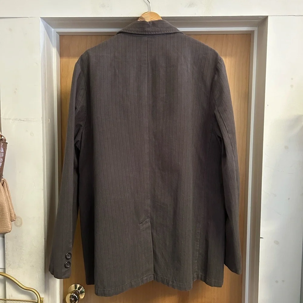 Vintage Mossimo Cotton Striped Brown Navy Blazer - size L MENS